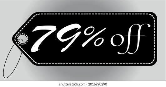 79 percent off black tag. discount banner for promotions and special offers