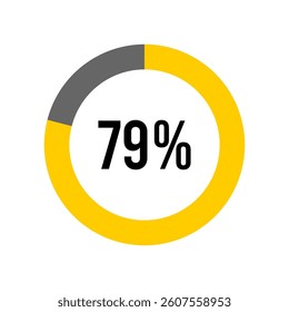 79% percent percentage diagram meter from ready-to-use for web design, user interface UI or infographic -