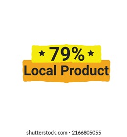79% percentage local product vector art illustration