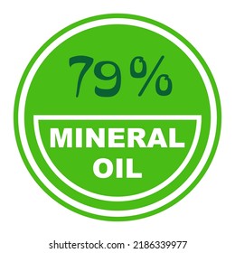 79% percentage mineral oil wonderfull rounded shape design element vector illustration for promo sign label on white background with fantastic font and white color