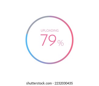 79 percentage uploading, pie chart for Your documents, reports, 79% circle percentage diagrams for infographics