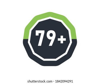 79 más aislados en un fondo blanco. Número de más de 79 