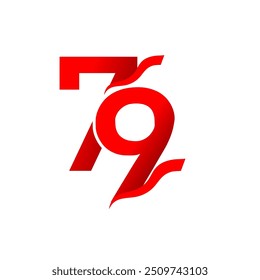 79 logotipo simples vermelho e branco