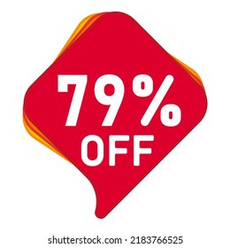 79% Sale Discount banner geometric vector sale sticker. Discount offer price tag.