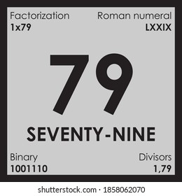 79 seventy-nine number Digit details unit