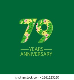 Ilustración de diseño de plantillas vectoriales de celebración de 79 años