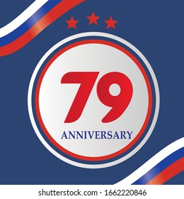 79 Year Anniversary Celebration Vector Template Design Illustration
