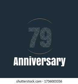 Celebración del 79 aniversario, diseño vectorial para celebraciones, tarjetas de invitación y tarjetas de felicitación