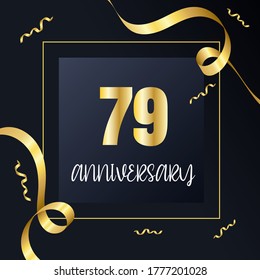 Celebración del 79 aniversario, diseño vectorial para celebraciones, tarjetas de invitación y tarjetas de felicitación