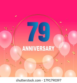 Celebración del 79 aniversario, diseño vectorial para celebraciones, tarjetas de invitación y tarjetas de felicitación