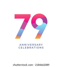 79 year anniversary design template. vector template illustration