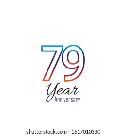79 Year Anniversary Vector Template Design Illustration.
