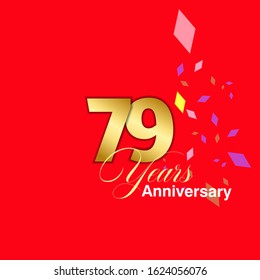 79 Year Anniversary Vector Template Design Illustration