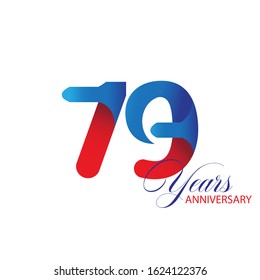 79 Year Anniversary Vector Template Design Illustration