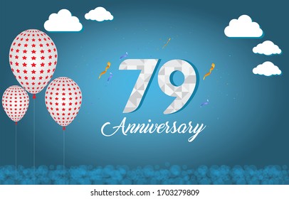 79 years anniversary celebration logo vector template design illustration