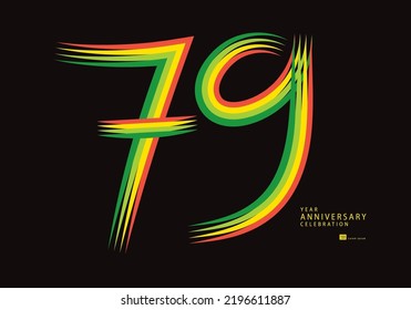 79 years anniversary celebration logotype colorful line vector, 79th birthday logo, 79 number design, Banner template, logo number elements for invitation card, poster, t-shirt.