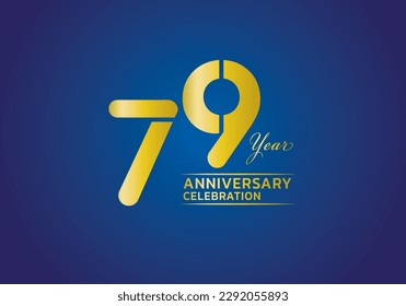 79 years anniversary celebration logotype gold color vector, 79th birthday logo, 79 number, anniversary year banner, anniversary design elements for invitation card and poster. number design vector