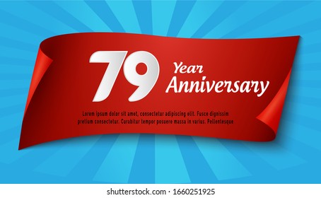 79 Years Anniversary Celebration Vector Template Design Illustration