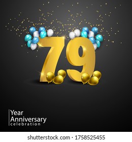 Ilustración de diseño de plantillas vectoriales de celebración de 79 años