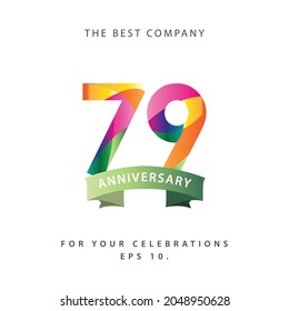 79 Years Anniversary Celebration Vector Template Design Illustration
