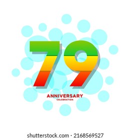 79 Years Anniversary Celebration Vector Template Design Illustration