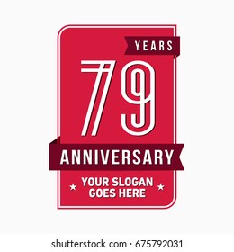 79 years anniversary design template. Vector and illustration.