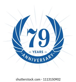 79 years anniversary. Elegant anniversary design. 79 years logo.