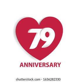 79 Years Anniversary Logo Celebration With Love