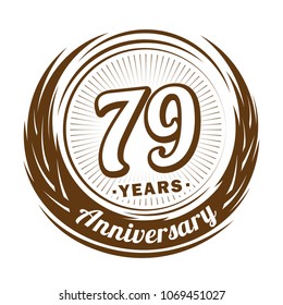 79 years anniversary. Anniversary logo design. 79 years logo.