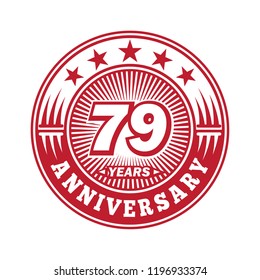 79 years anniversary. Anniversary logo design. Vector and illustration.