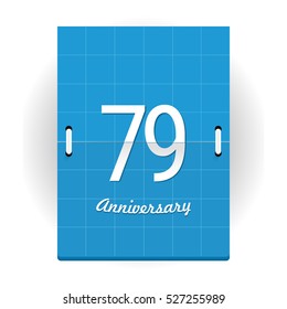 79 Years Anniversary Logo Designed like Flip Calendar