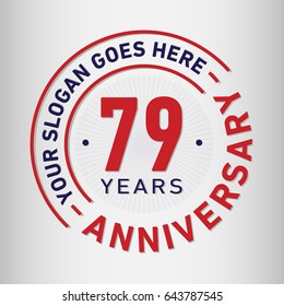 79 years anniversary logo template. Vector and illustration.