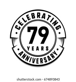 79 years anniversary logo template. Vector and illustration.