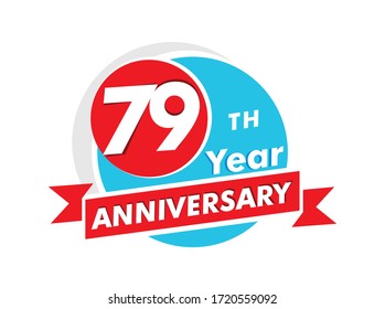 79 years anniversary logotype. Celebration 79th anniversary celebration design