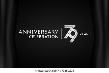 79 Years Anniversary Logotype with   Silver Multi Linear Number Isolated on Dark Background