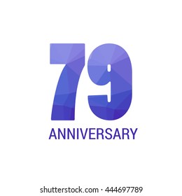 79 Years Anniversary with Low Poly Design