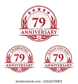 Se cumplen 79 años. 79.ª colección de logo de la celebración. Vector e ilustración. 