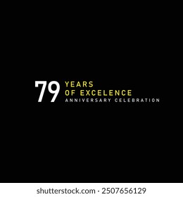 79 years of excelence anniversary celebration vector template design illustration