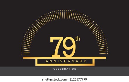 79 years golden anniversary logo celebration with firework elegant design for anniversary celebration.

