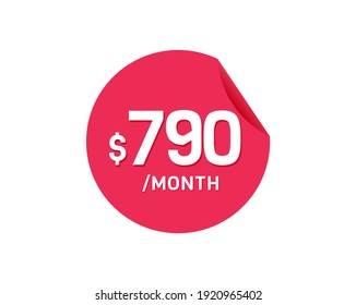 $790 Dollar Month. 790 USD Monthly sticker