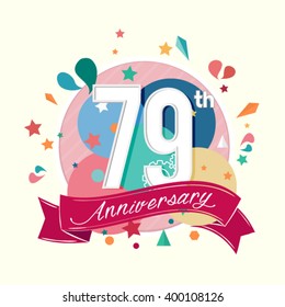79th anniversary with abstract background