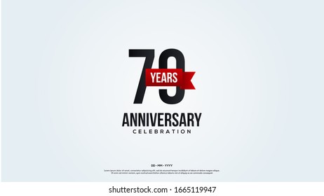 79th anniversary background with illustrations of numbers in a circle with writing on the ribbon.
