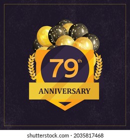  Diseño de la celebración del 79° Aniversario, Diseño de ilustraciones vectoriales.

