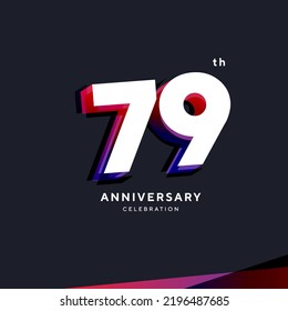 79th Anniversary Celebration Logo Design, Number 79 Icon Vector Template.