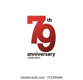 79th anniversary celebration logotype. anniversary logo simple isolated on white background, vector design for celebration, invitation card, and greeting card