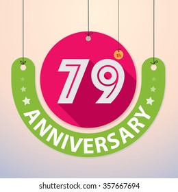 79th Anniversary - Colorful Badge, Paper cut-out