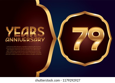 79th Anniversary gold numbers. background for anniversary