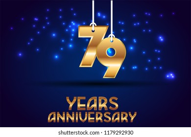 79th Anniversary gold numbers. background for anniversary
