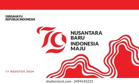 79th Anniversary of Indonesia Independence Day 2024, Suitable for backdrops, websites, social media, greeting cards, etc.