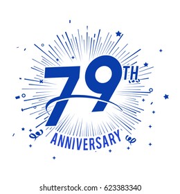 79th anniversary logo with firework and swoosh